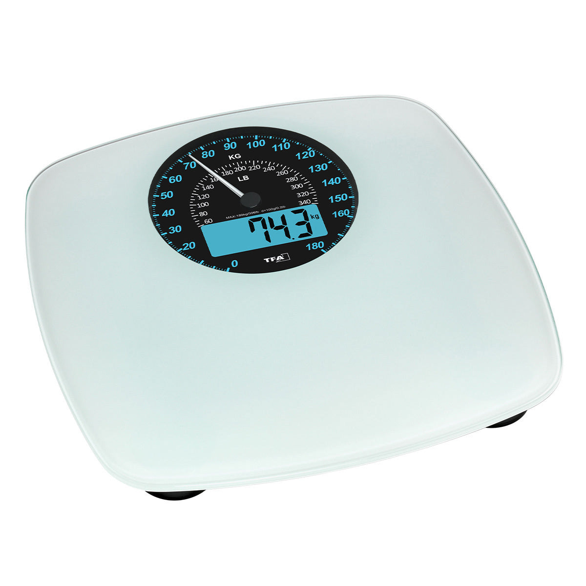 TFA-Dostmann Digitale Personenwaage SWING – Glas – 180 kg