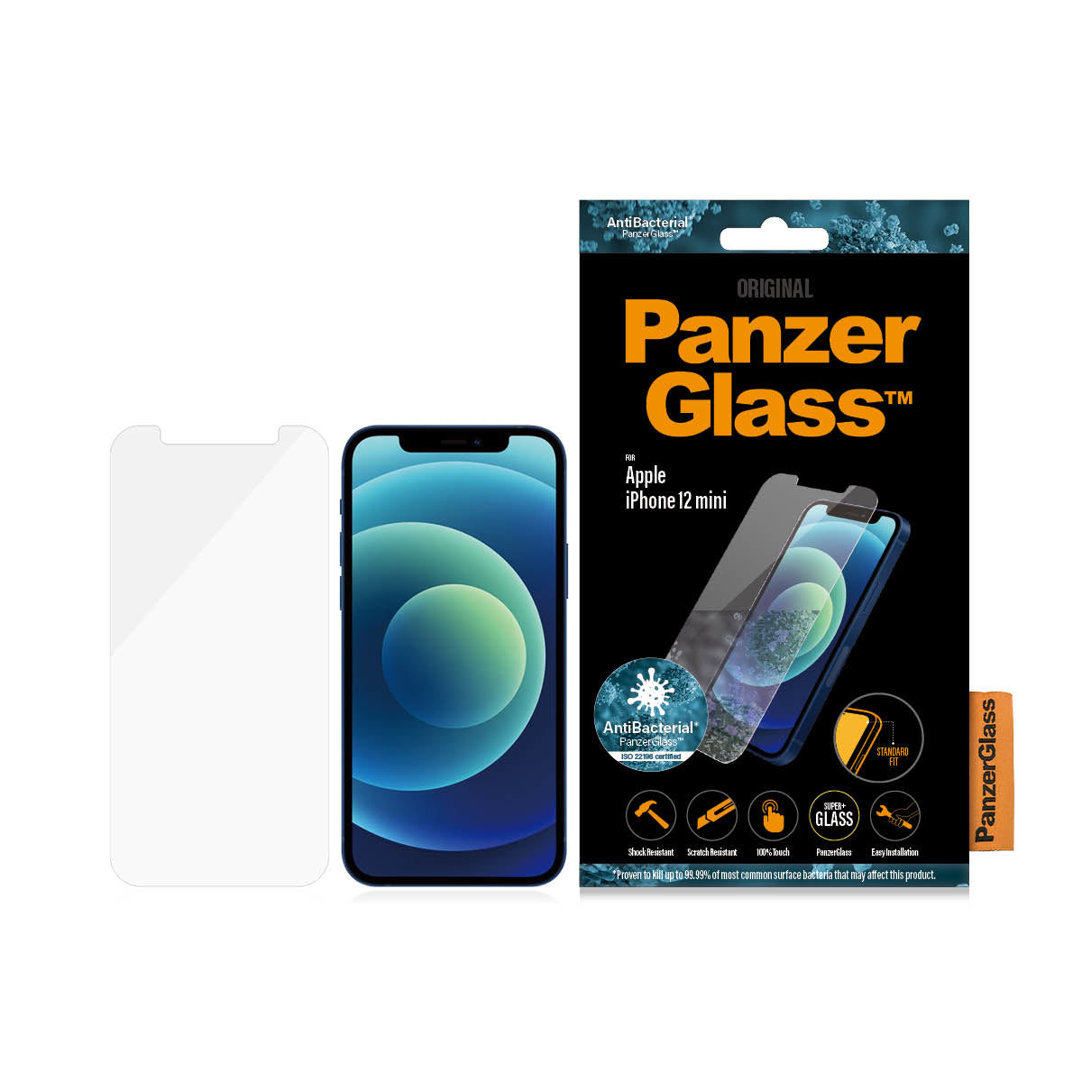 PanzerGlass Displayschutzglas – für Apple iPhone 12 mini, Hartglas, Transparent