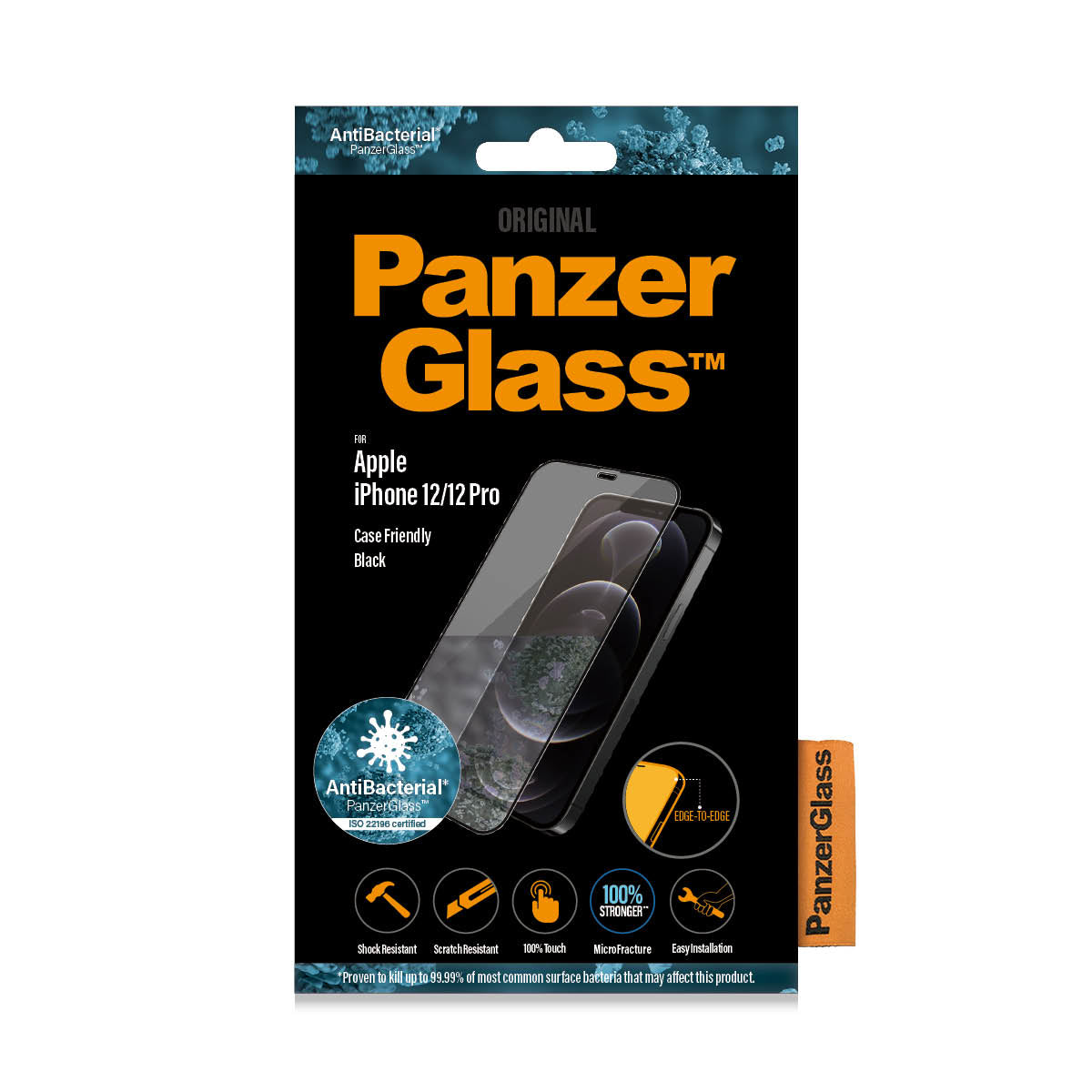 PanzerGlass Displayschutzglas – für Apple iPhone 12/12 Pro, Hartglas, Transparent – 1er-Pack