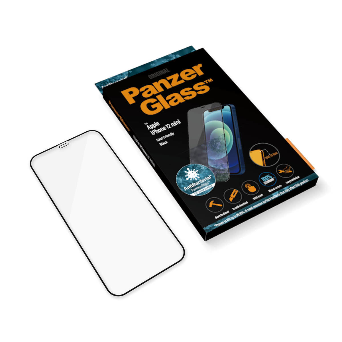 PanzerGlass Displayschutz (Panzerglas), Edge-to-Edge – für iPhone 12 Mini
