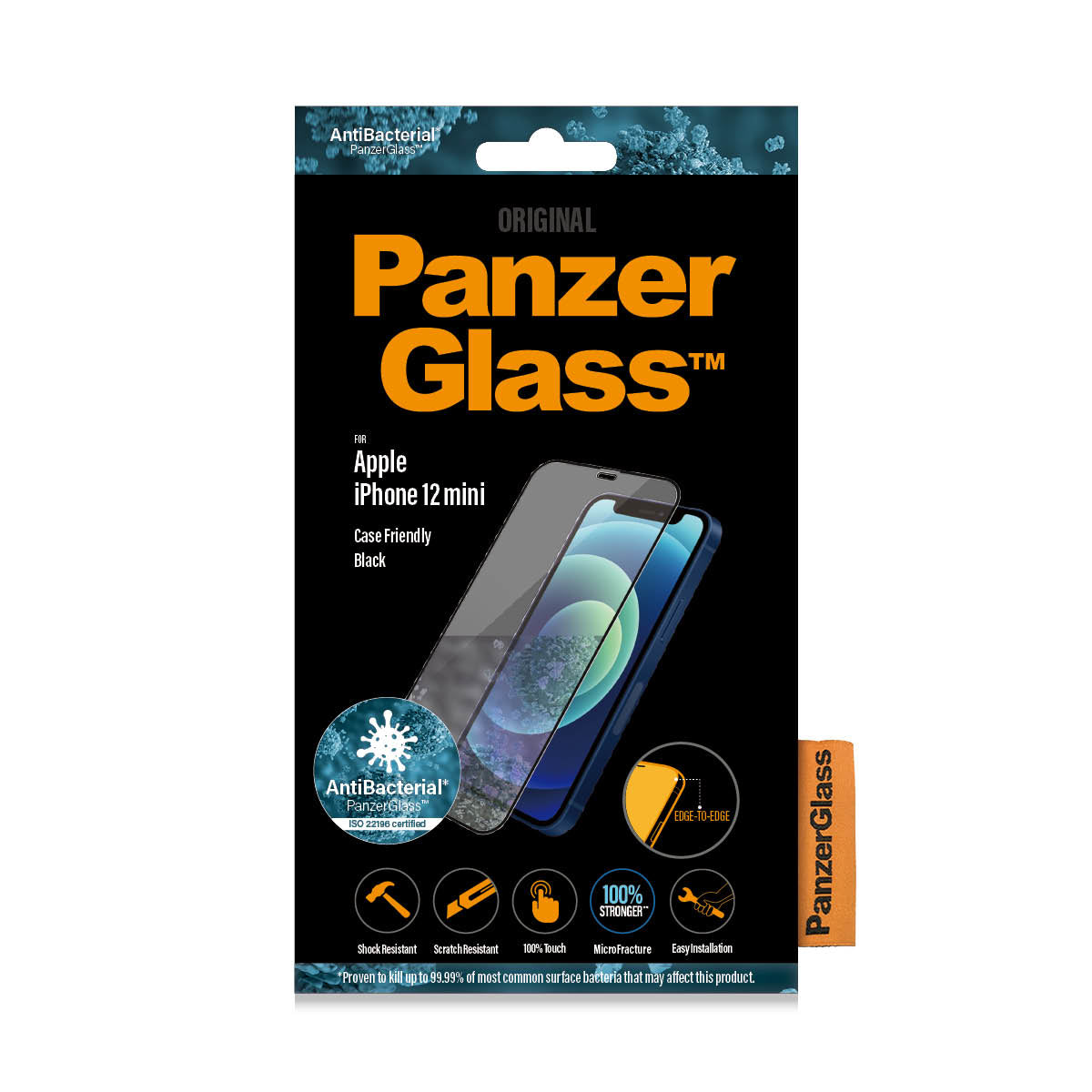 PanzerGlass Displayschutz (Panzerglas), Edge-to-Edge – für iPhone 12 Mini