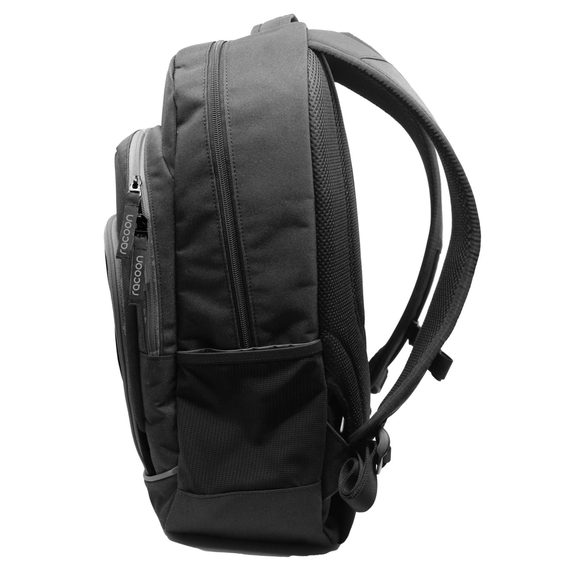 Racoon – Schulrucksack – 33 × 48 × 20 cm, 30 l, grau/schwarz, recyceltes PET