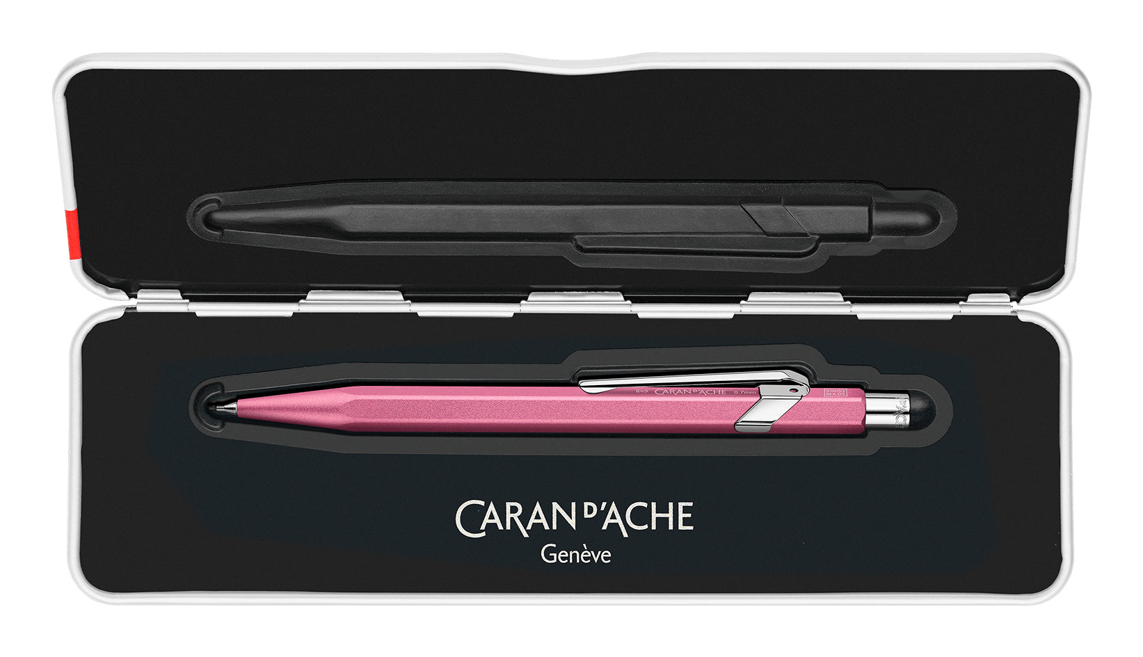Caran d-Ache Caran d'Ache Colormat-X Druckbleistift – 0,7 mm – Aluminium – Rosa – mit Radierer – 1er-Pack