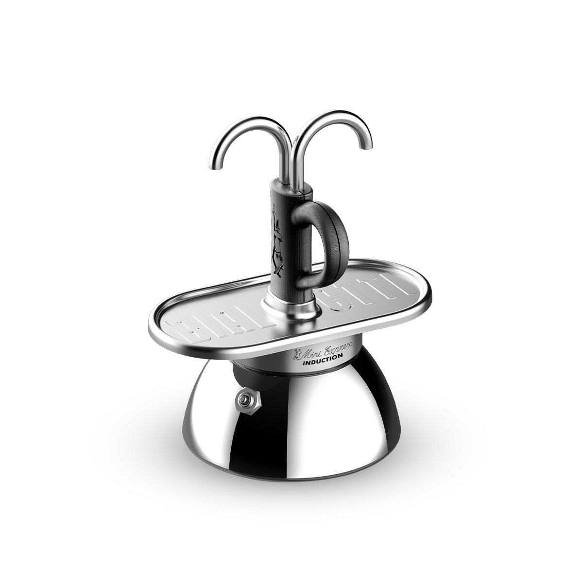 Bialetti Mini Express Espressokanne – 130 ml, 2 Tassen, für Induktion, Schwarz