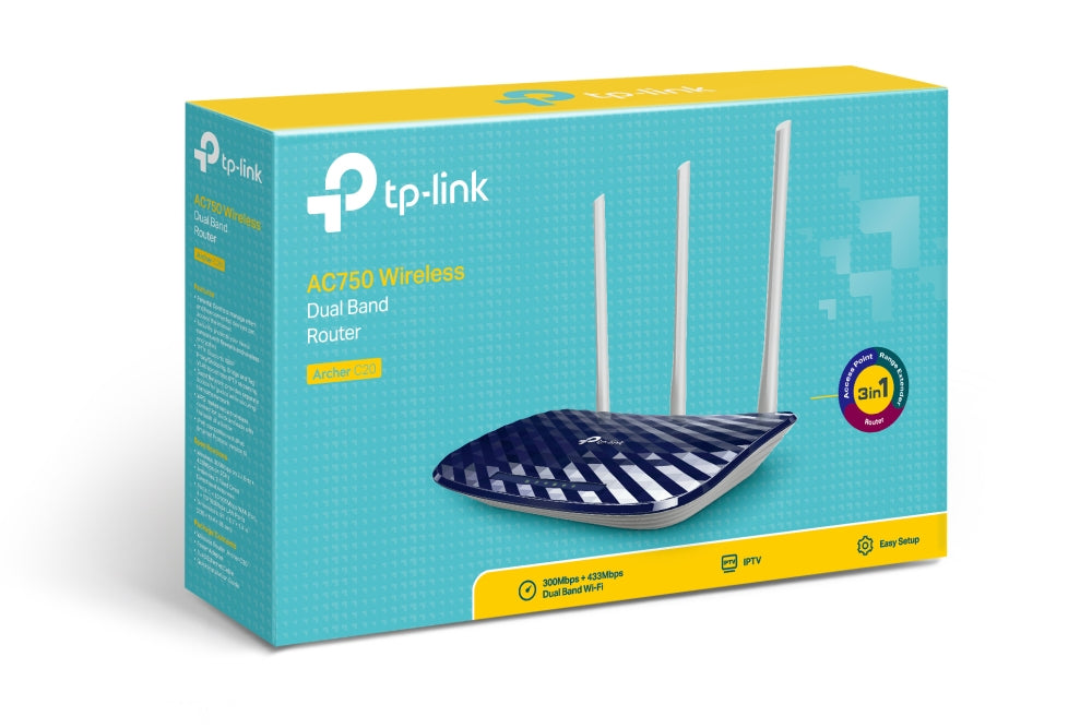 TP-Link AC750 – WLAN-Router – Wi-Fi 5 Dual-Band (2,4/5 GHz), 433 Mbit/s