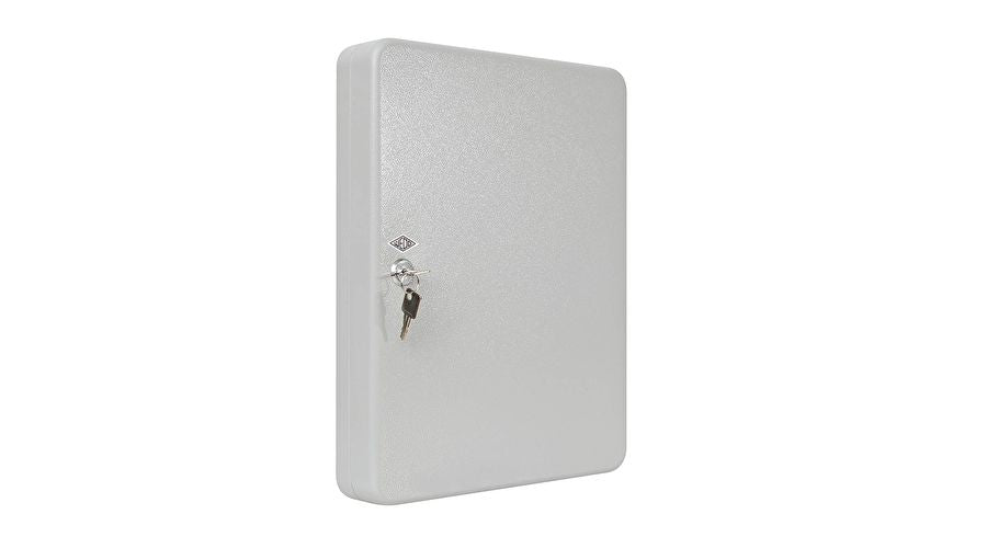 Wedo 102 56537X – Schlüsselschrank für 70 Schlüssel, Zylinderschloss, Stahlblech, Grau