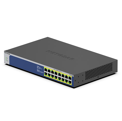 NETGEAR GS516PP – Unmanaged Switch – 16× 1G, PoE+, PoE-Budget 260 W, 19"