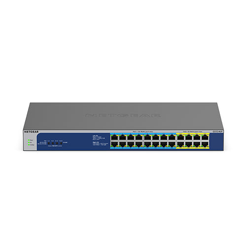 NETGEAR GS524UP – Unmanaged Switch – 24× 1G, PoE+, PoE-Budget 480 W, Rack-Einbau