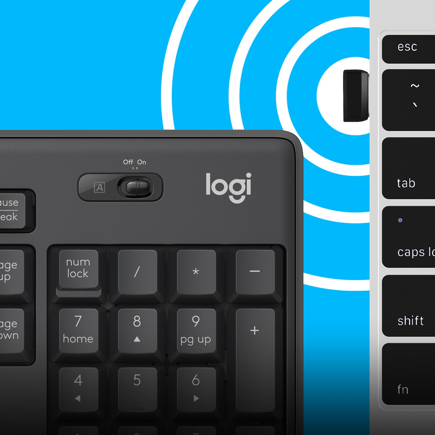 Logitech MK295 – Tastatur, kabellos (2,4 GHz), US-Layout (EN), Fullsize (mit Ziffernblock), Membran, Graphit