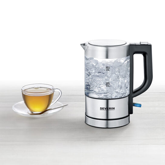 Severin Wasserkocher – 0,5 l, Glas/Edelstahl, WK3472