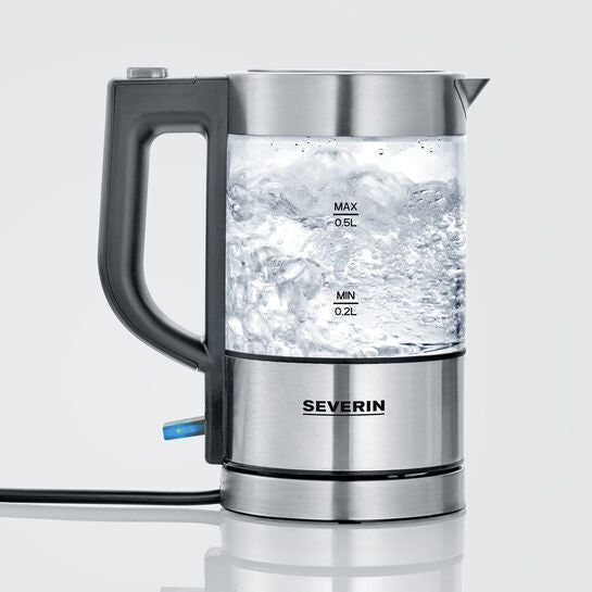 Severin Wasserkocher – 0,5 l, Glas/Edelstahl, WK3472