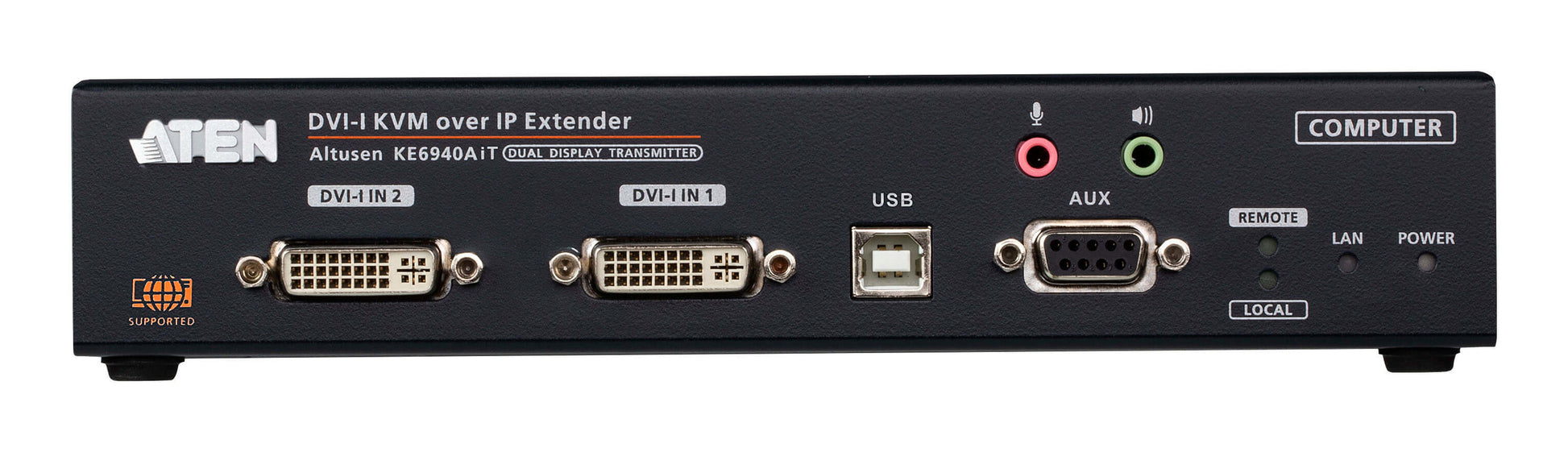 ATEN KE6940AIT – DVI-I Dual-Display KVM over IP Sender, 2× DVI-I, 1920 × 1200@60 Hz, Netzwerk-Failover