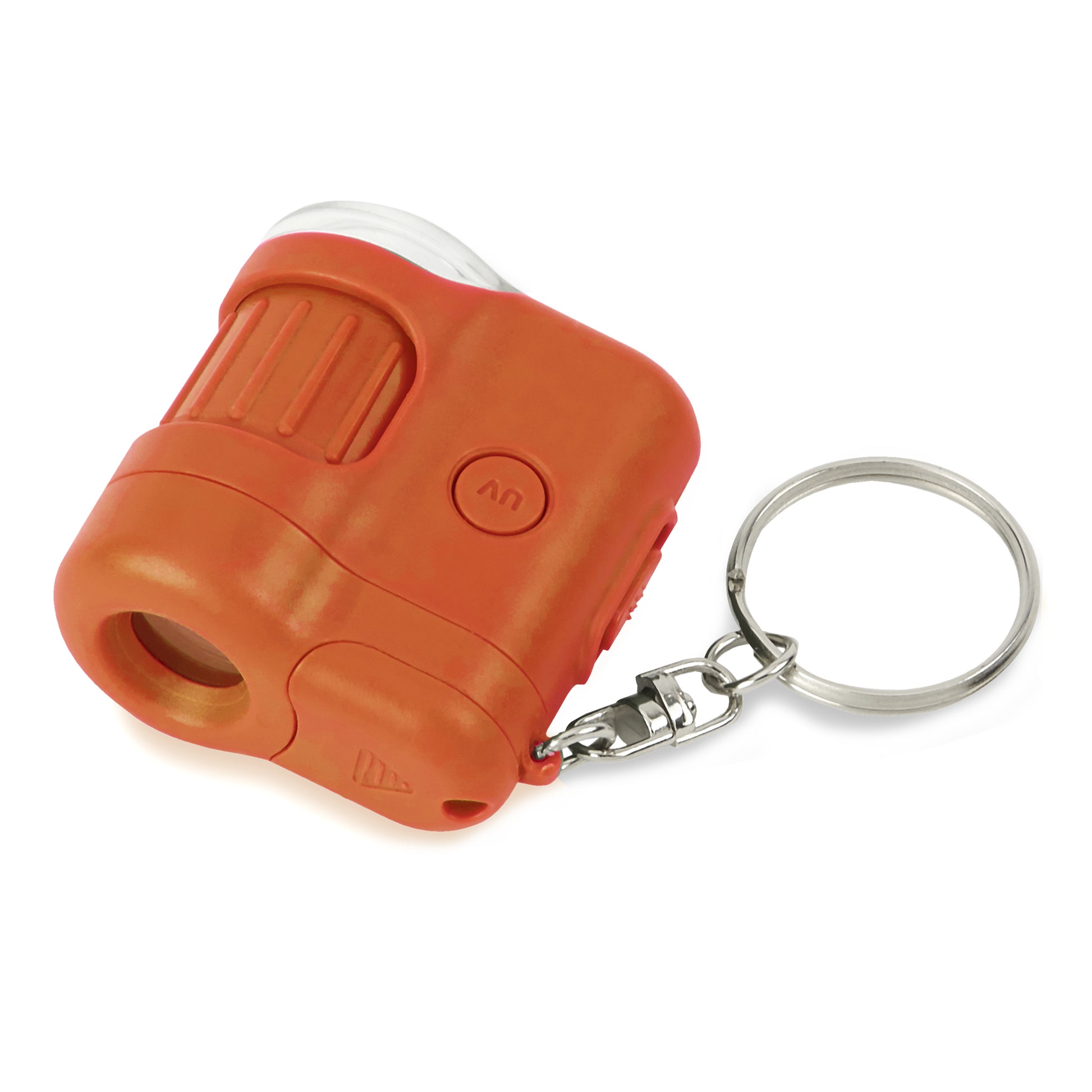 Carson MicroMini Taschenmikroskop – 20×, LED+UV, mit Schlüsselring, Orange