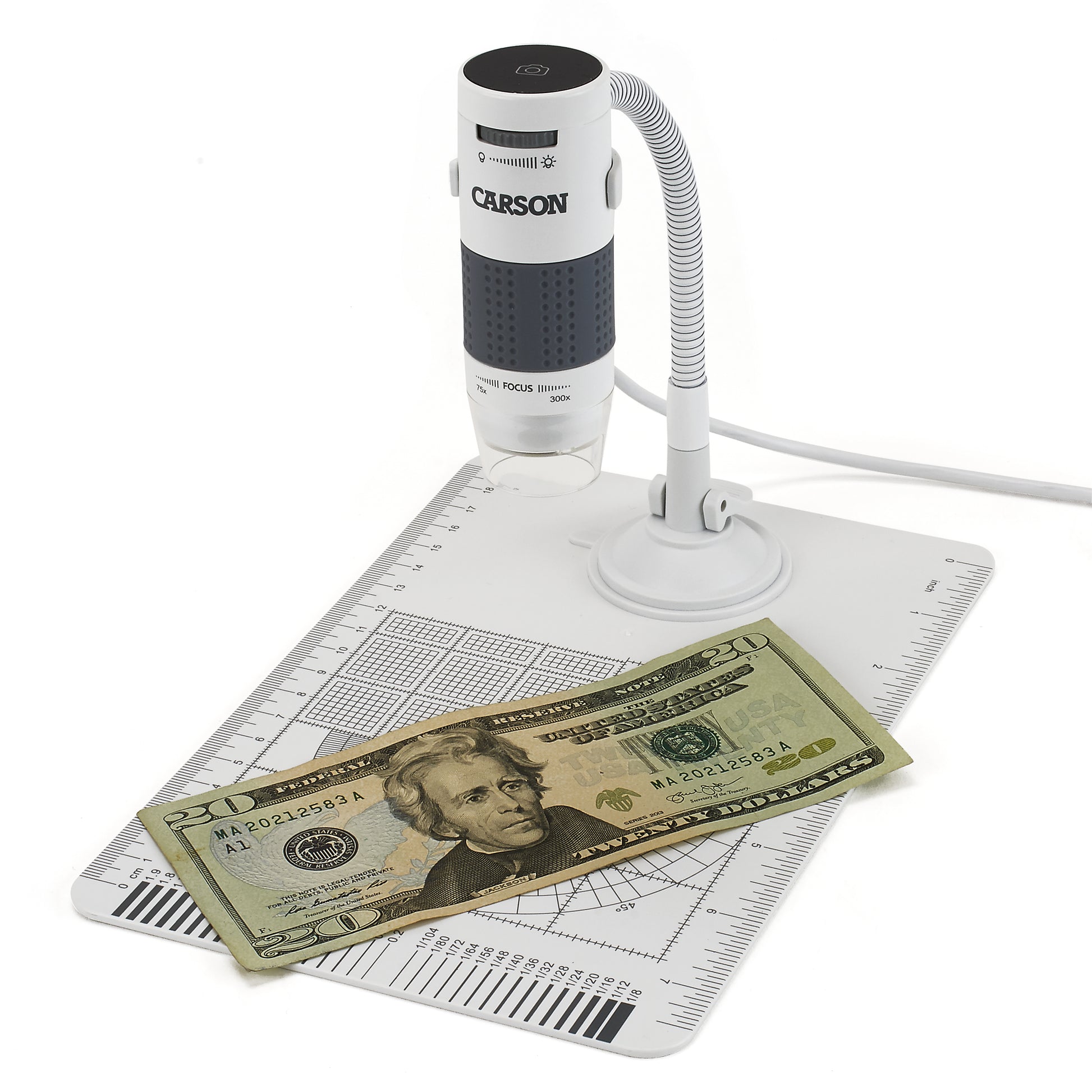 Carson eFlex Digital-Mikroskop – 75–300×, LED, USB 2.0/3.0, für Windows/macOS