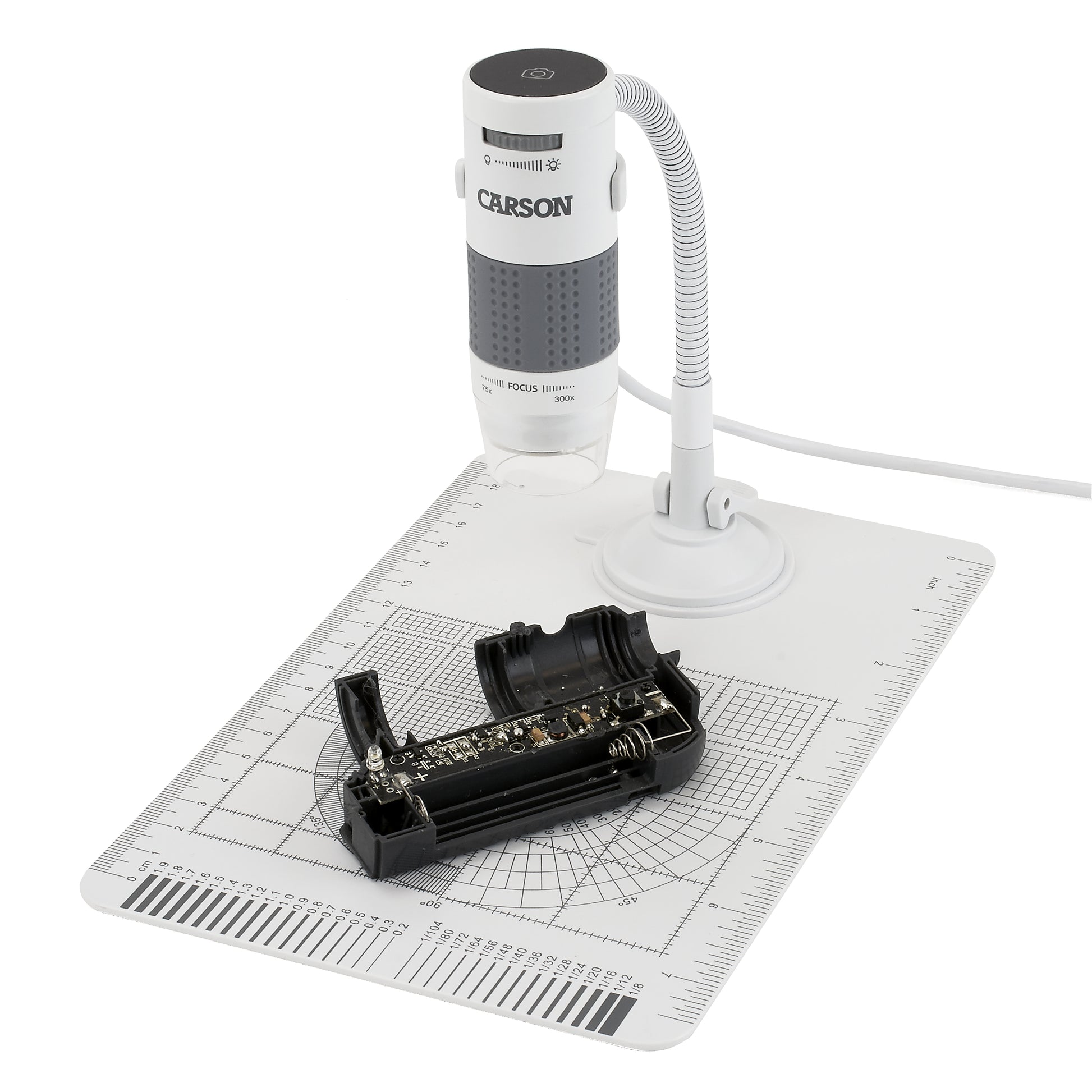 Carson eFlex Digital-Mikroskop – 75–300×, LED, USB 2.0/3.0, für Windows/macOS
