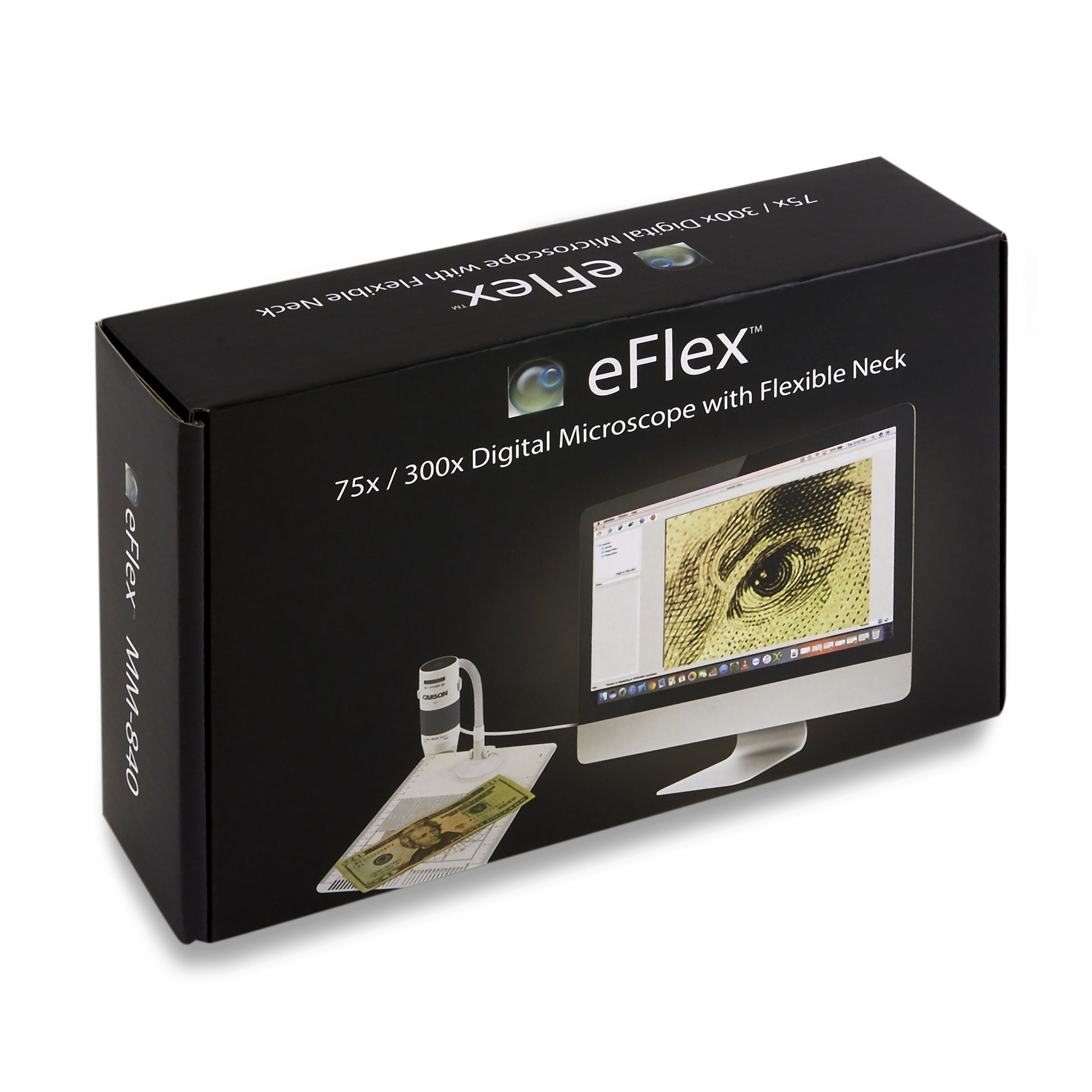 Carson eFlex Digital-Mikroskop – 75–300×, LED, USB 2.0/3.0, für Windows/macOS