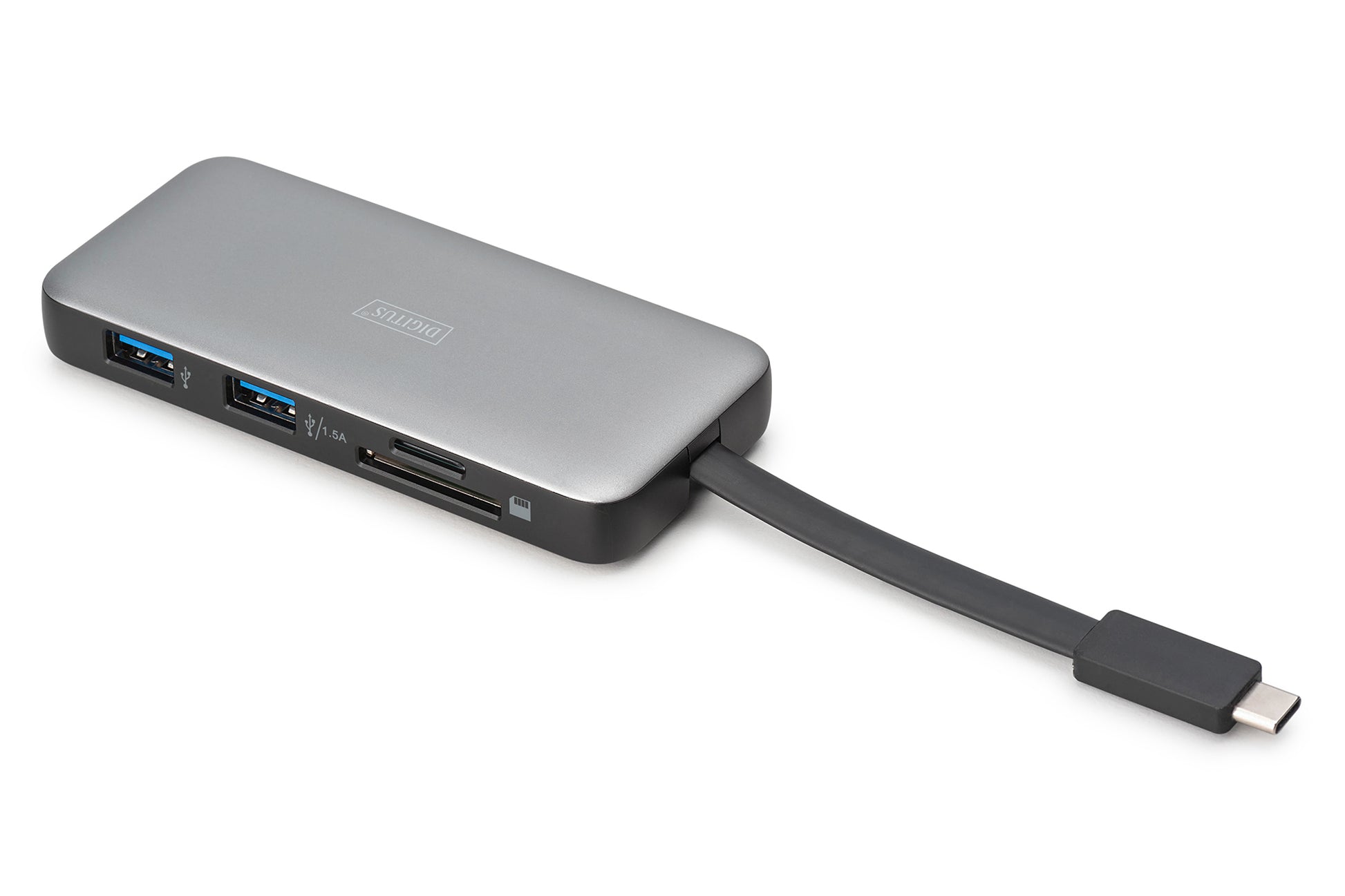 Digitus Multiport-Adapter – USB-C, 1× DP, 2× HDMI, 2× USB-A, 100 W PD, GbE, für Windows/Mac/ChromeOS