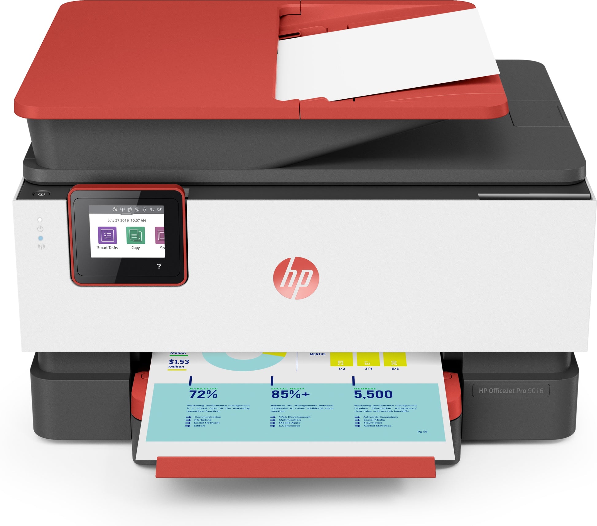 HP OfficeJet Pro 9016 – Farbtintenstrahl-Multifunktionsdrucker, A4, 4-in-1, Duplex, ADF, WLAN/LAN, AirPrint