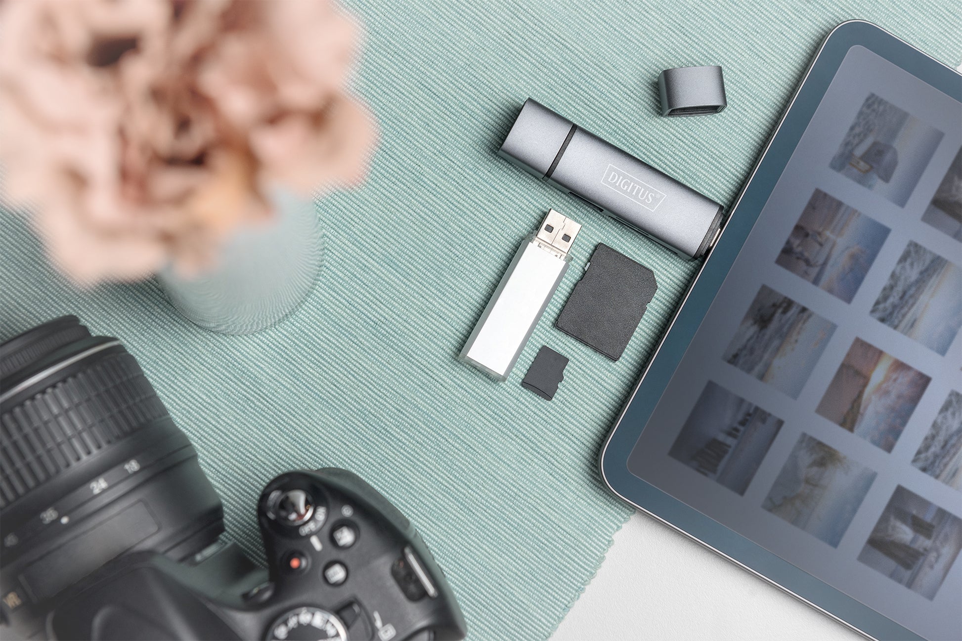 Digitus USB-Hub – USB-C, SD/microSD, für Windows/Mac/Android