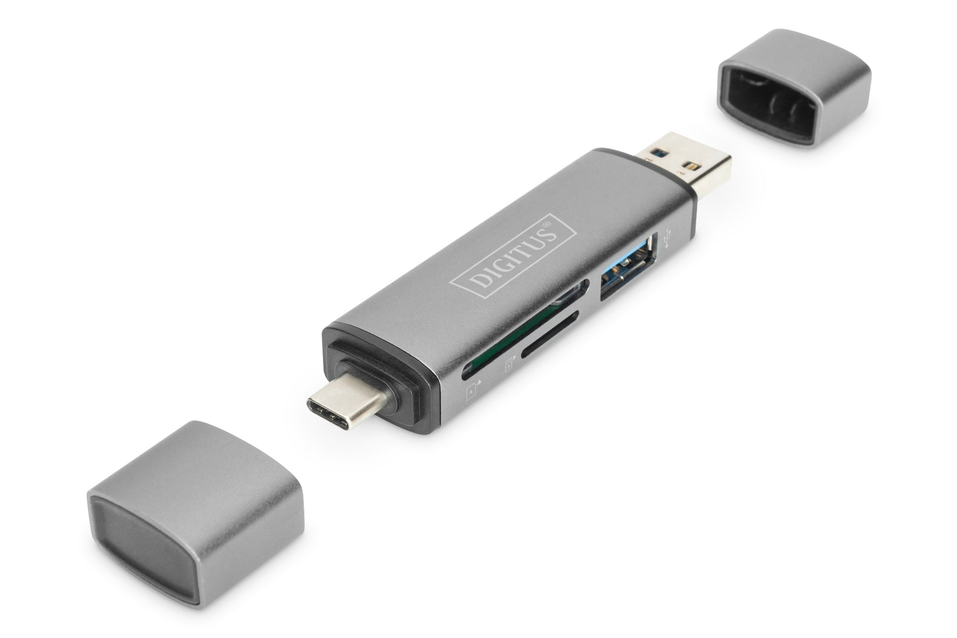 Digitus USB-Hub – USB-C, SD/microSD, für Windows/Mac/Android