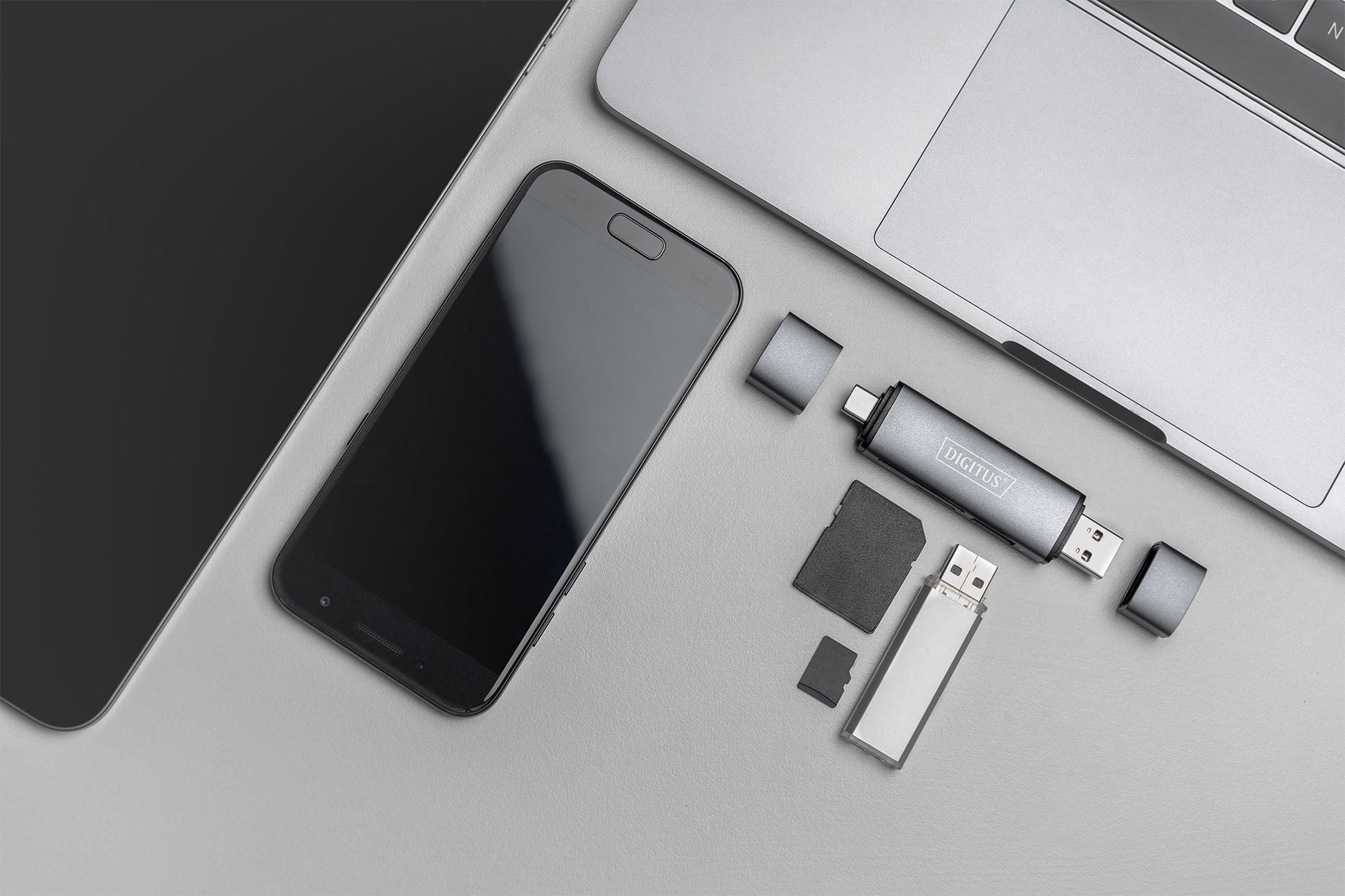 Digitus USB-Hub – USB-C, SD/microSD, für Windows/Mac/Android