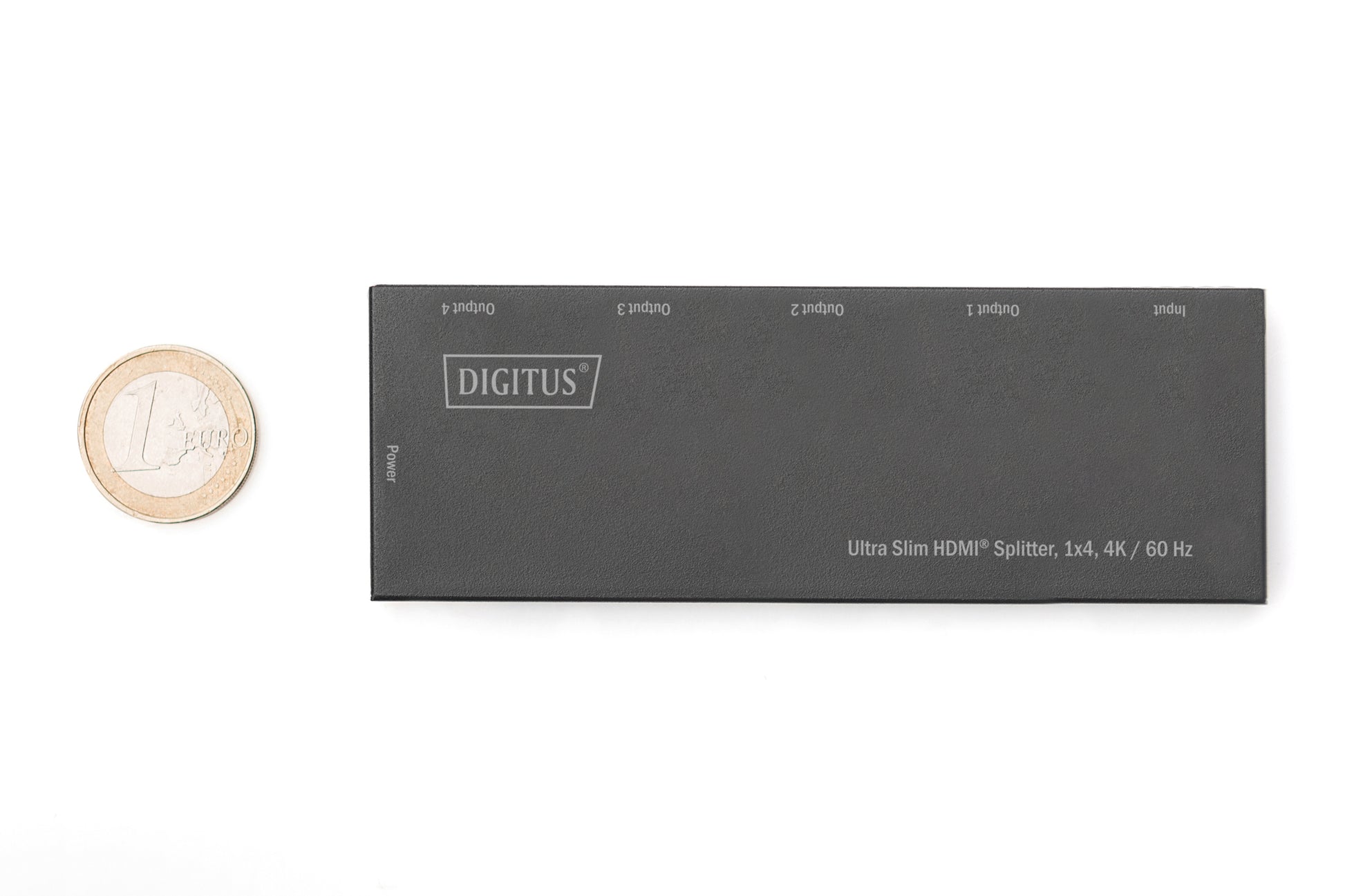 Digitus Ultra Slim – HDMI-Splitter 1×4 – 4K UHD, 60 Hz, HDMI 1.4 – Schwarz, Metallgehäuse