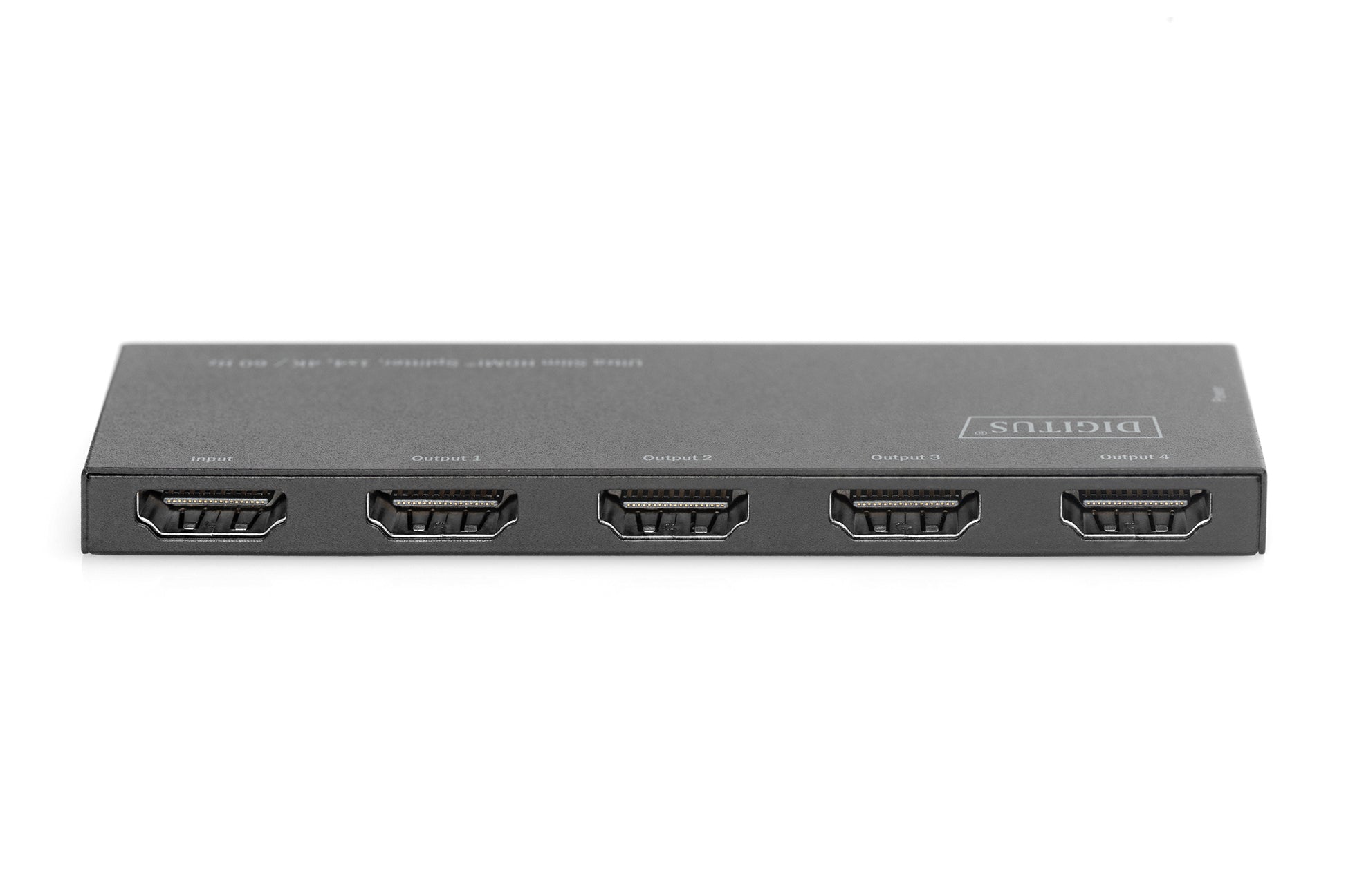 Digitus Ultra Slim – HDMI-Splitter 1×4 – 4K UHD, 60 Hz, HDMI 1.4 – Schwarz, Metallgehäuse