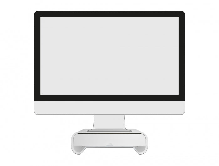 DeLOCK Monitor-Tischständer – freistehend – 1 Monitor – bis 40 kg/Monitor – mit Schublade – Weiss