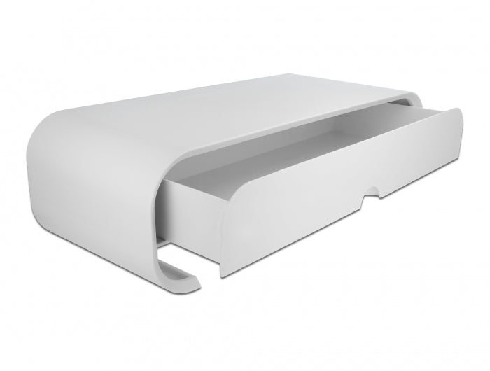 DeLOCK Monitor-Tischständer – freistehend – 1 Monitor – bis 40 kg/Monitor – mit Schublade – Weiss