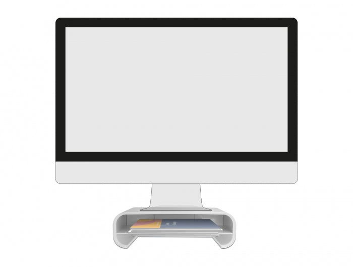 DeLOCK Monitor-Tischständer – freistehend – 1 Monitor – bis 40 kg/Monitor – mit Schublade – Weiss