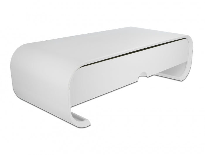 DeLOCK Monitor-Tischständer – freistehend – 1 Monitor – bis 40 kg/Monitor – mit Schublade – Weiss