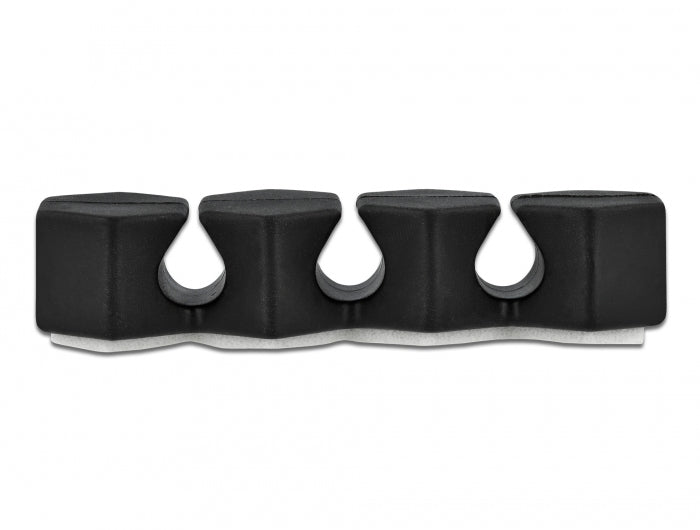 DeLOCK Kabelhalter, selbstklebend, 3 Durchführungen, für Kabel bis 6 mm, 6er-Pack – weiss
