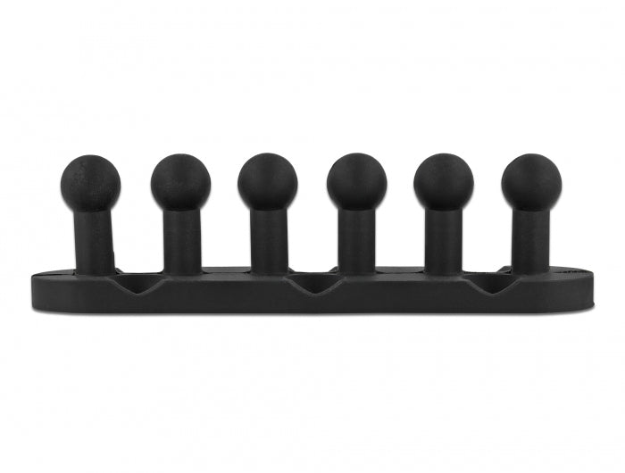 DeLOCK Kabelhalter, selbstklebend, schraubbar, Ø bis 5 mm, 6er-Pack – schwarz