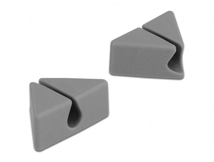 DeLOCK Kabelhalter, selbstklebend, Ø bis 6 mm, 2 Stk. – Weiss/Grau