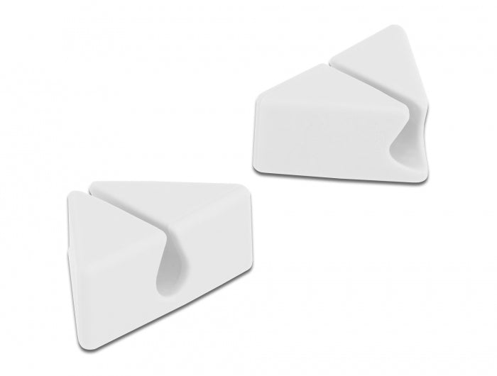 DeLOCK Kabelhalter, selbstklebend, Ø bis 6 mm, 2 Stk. – Weiss/Grau