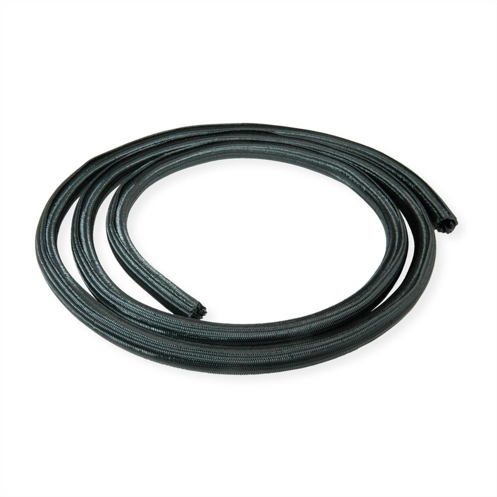 ROLINE Kabelschlauch – 2,5 m – Ø 2,5 cm, PVC, selbstschliessend – Schwarz