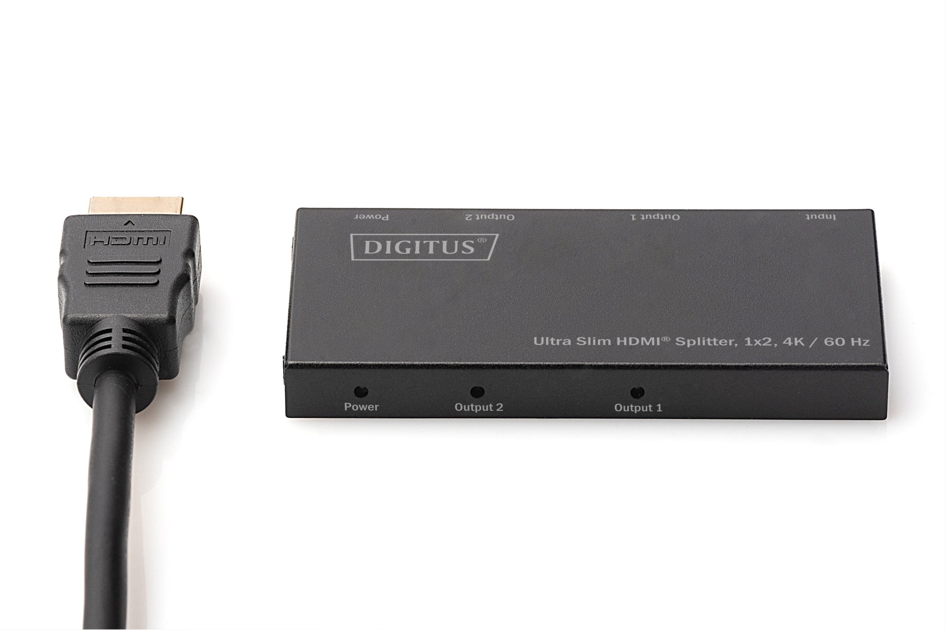 Digitus HDMI-Splitter 1×2 – 4K UHD, 60 Hz, HDMI 1.4 – Schwarz, Metall