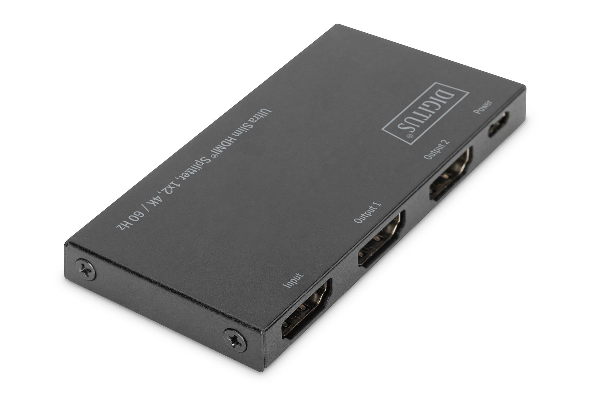 Digitus HDMI-Splitter 1×2 – 4K UHD, 60 Hz, HDMI 1.4 – Schwarz, Metall