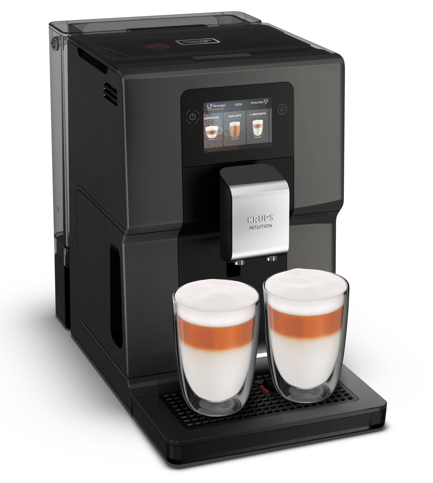 Krups Intuition Preference EA872B10 Kaffeevollautomat – 3 l, 250 g Bohnenbehälter, One-Touch Cappuccino-System