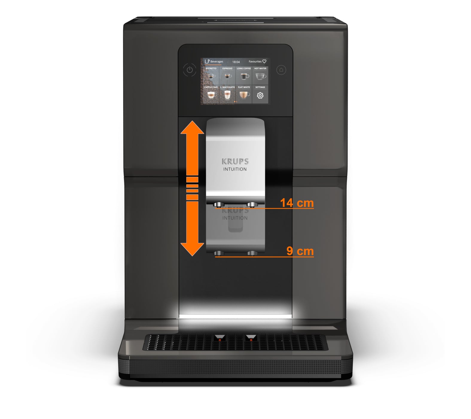 Krups Intuition Preference EA872B10 Kaffeevollautomat – 3 l, 250 g Bohnenbehälter, One-Touch Cappuccino-System