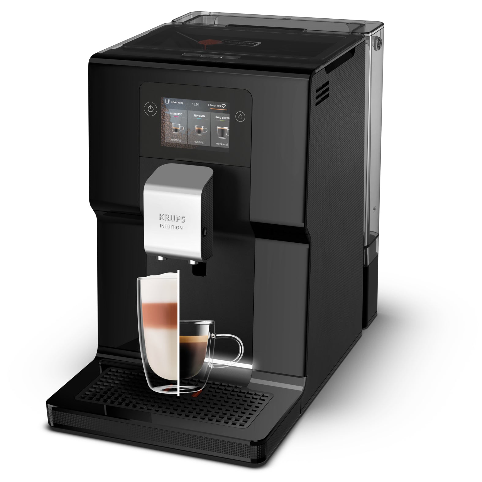 Krups EA873810 Kaffeevollautomat – 3 l, One Touch Cappuccino-System, schwarz, 40,5 × 36,5 × 24,5 cm