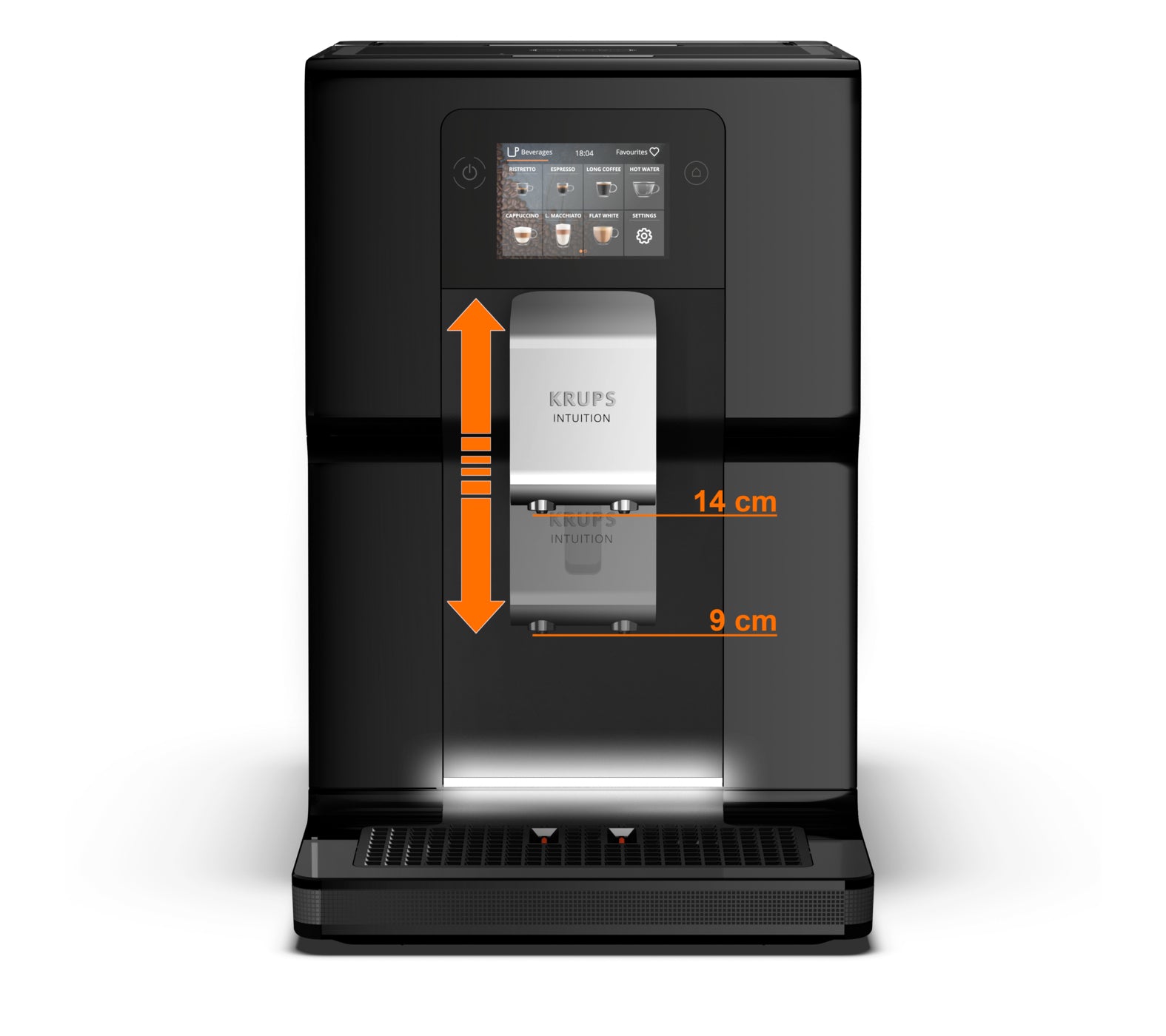 Krups EA873810 Kaffeevollautomat – 3 l, One Touch Cappuccino-System, schwarz, 40,5 × 36,5 × 24,5 cm