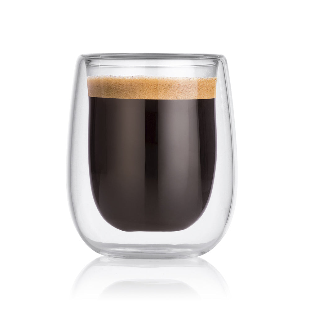 Gourmetmaxx Espressotasse – 4er Set, 80 ml, 3,5 × 5,5 × 6,5 cm, Borosilikatglas, Transparent, doppelwandig