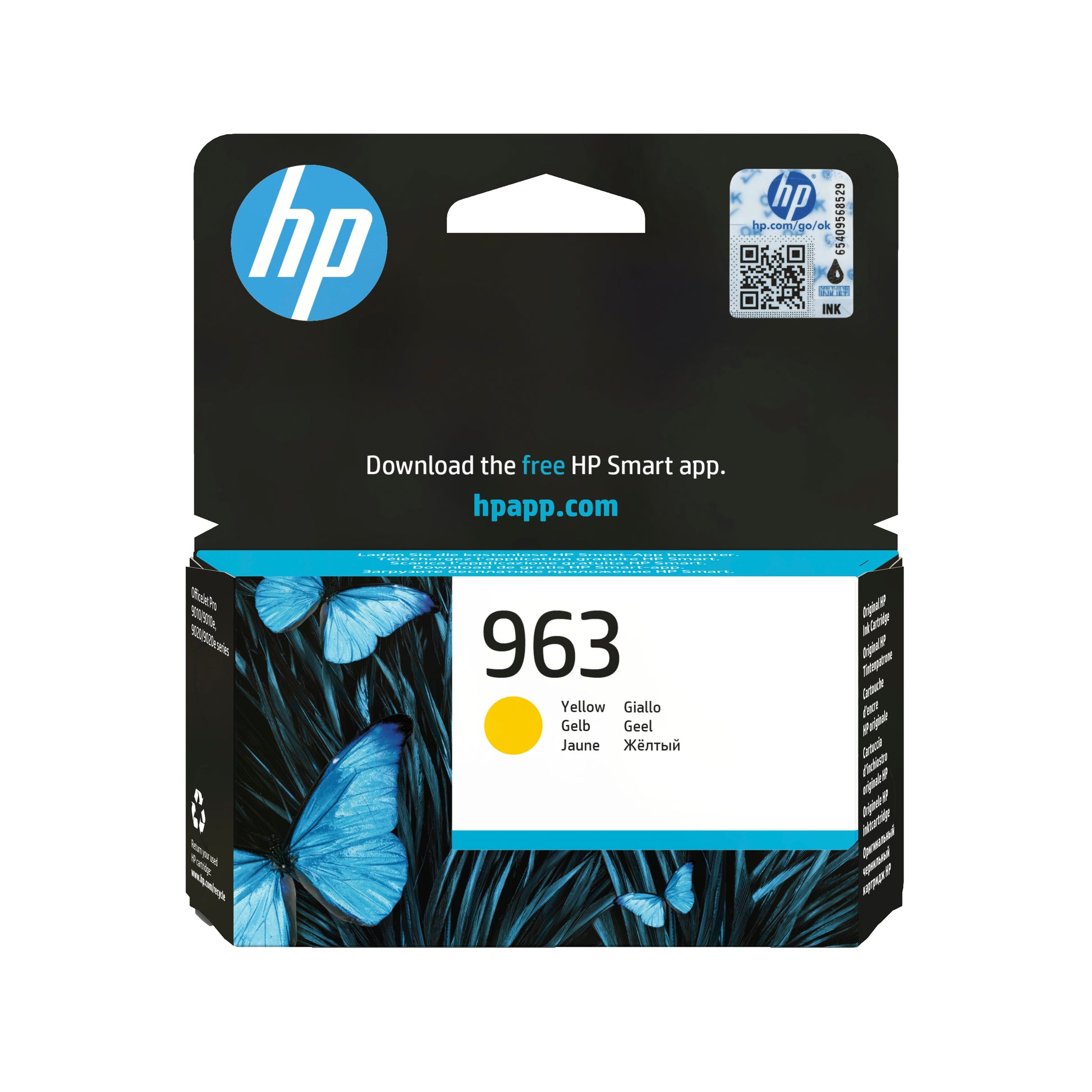 HP 963 Gelbe Tintenpatrone (Original) – 700 Seiten – für OfficeJet Pro 9010/9012/9014 … – 3JA25AE