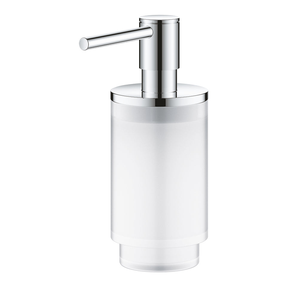 GROHE Selection – Seifenspender, manuell, 130 ml, Wandmontage, Glas, Metall, Chrom, B 145 × H 75 × T 190 mm