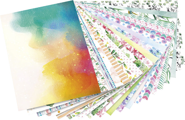 Folia Motivkartonblock Aquarell – 240 × 340 mm – 270 g/m² – sortiert – 20 Blatt