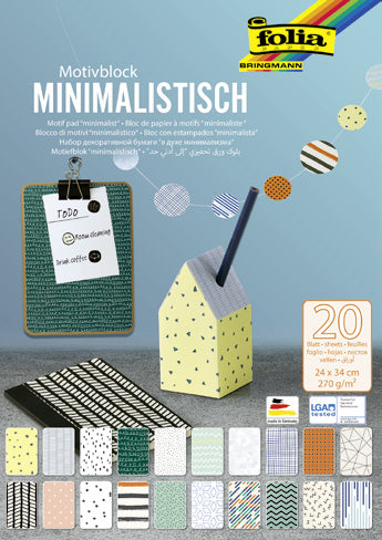 Folia Motivkartonblock – 240 × 340 mm – 270 g/m² – sortiert – 20 Blatt
