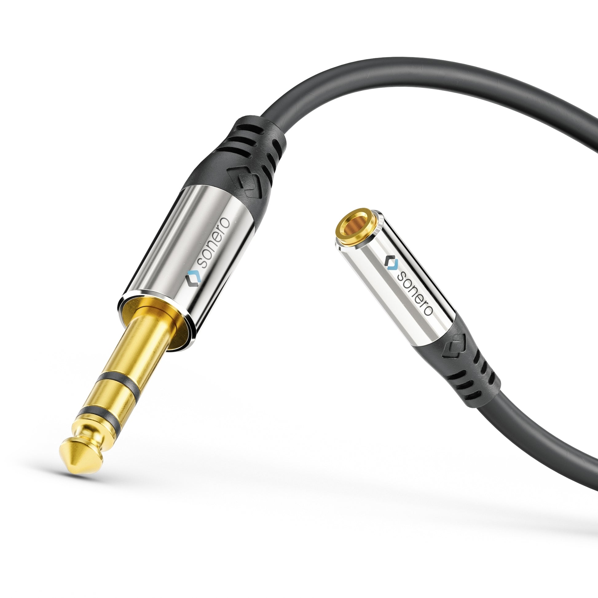 Sonero 6,3 mm auf 3,5 mm Adapter – 6,3 mm Klinkenstecker auf 3,5 mm Klinkenstecker – 0,25 m, vergoldete Stecker
