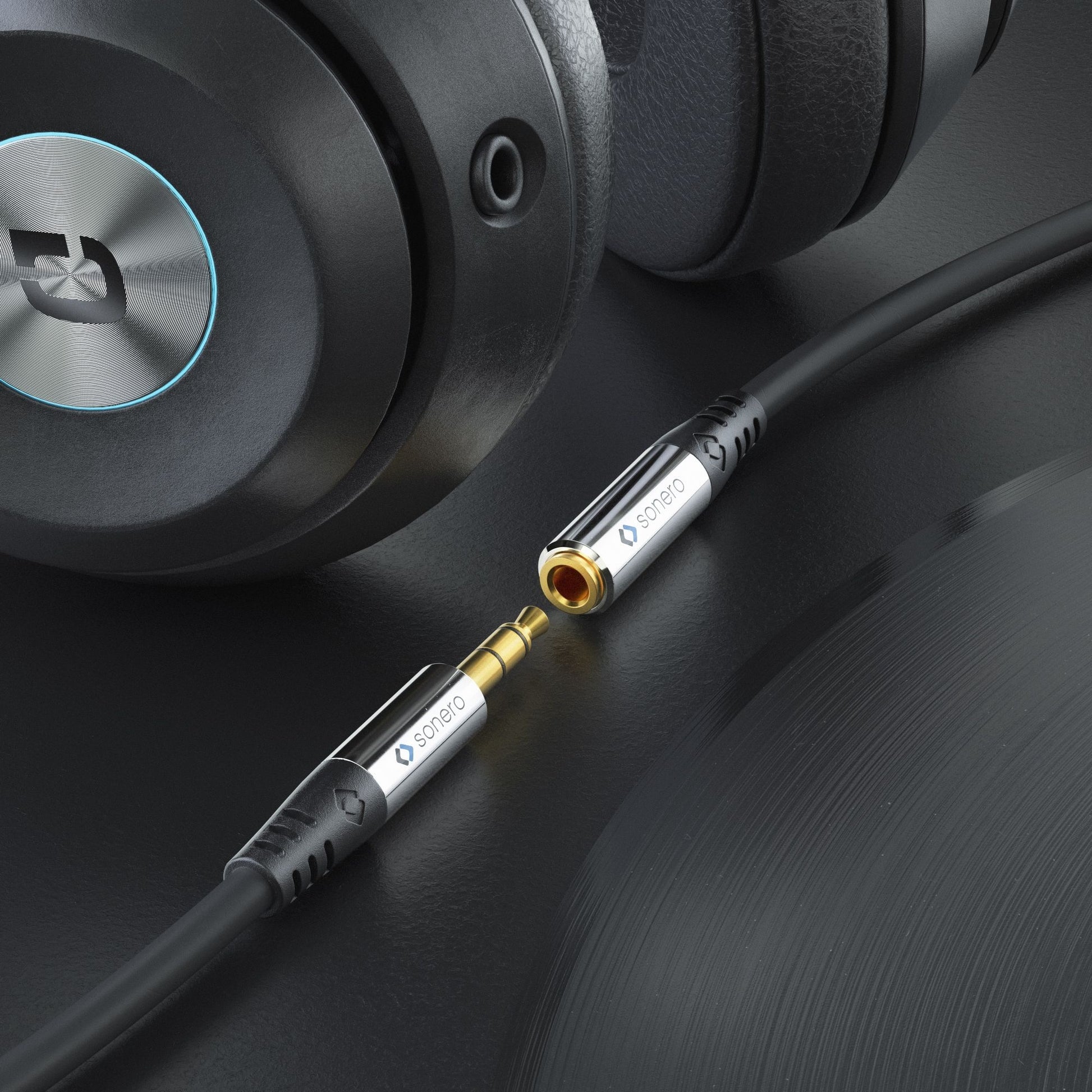 Sonero 6,3 mm auf 3,5 mm Adapter – 6,3 mm Klinkenstecker auf 3,5 mm Klinkenstecker – 0,25 m, vergoldete Stecker