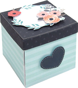 Folia Geschenkbox – Romantik – Bastelset – zum Basteln – 75 × 75 × 75 mm